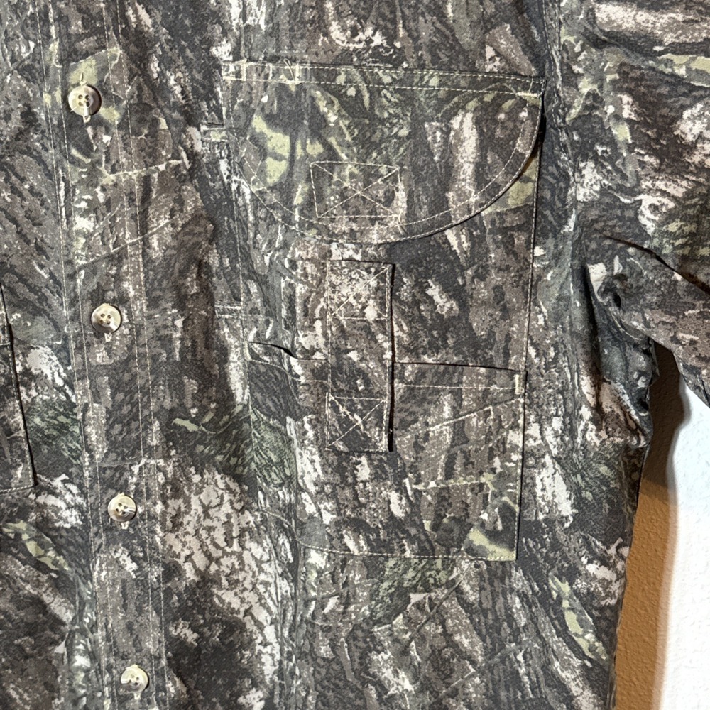 Tiger Hill Camo Fishing Hunting Vented Back Lots Of Pockets Cotton Men's Small - Picture 3 of 8